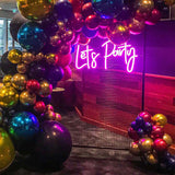 Custom Made Let's Party Lets LED Neon Sign Wall Lights Party Wedding Shop Window Restaurant Birthday Decoration