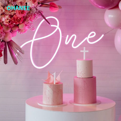Number "One" Neon Sign Birthday Decoration
